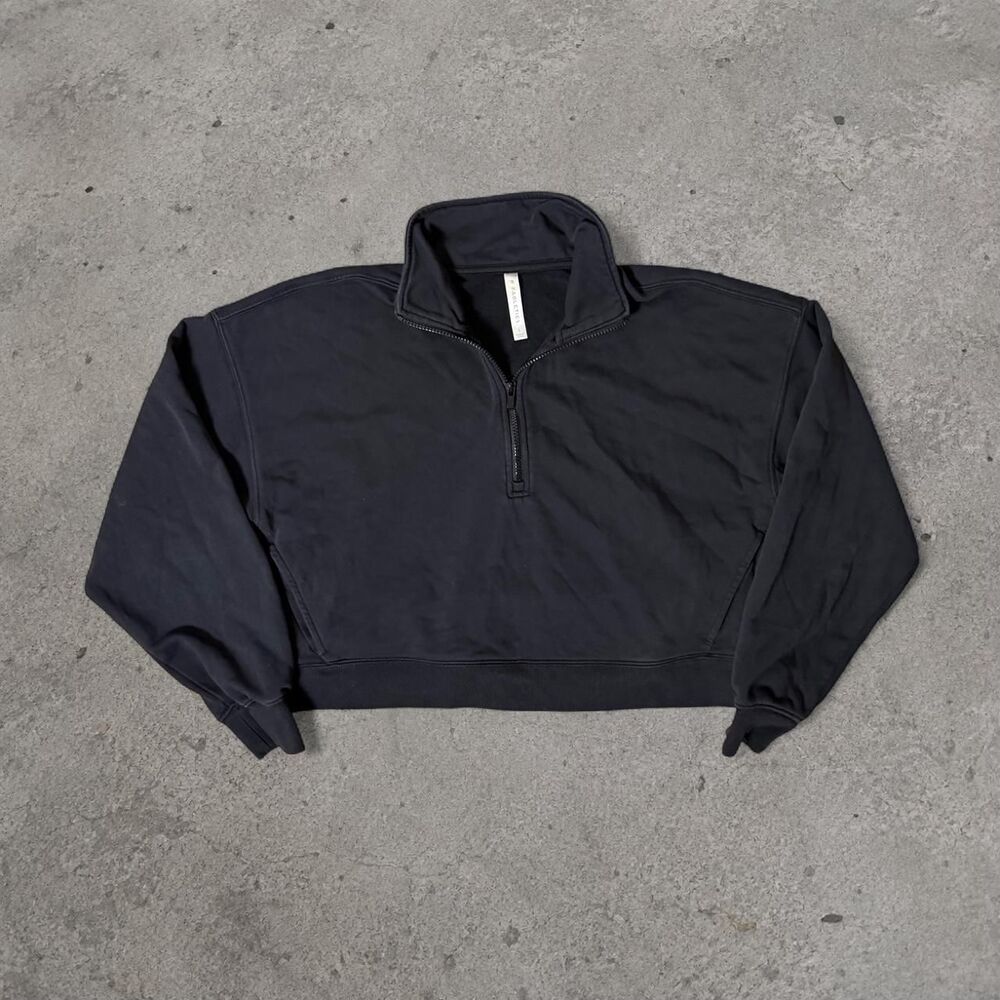 Fabletics Black Scuba Quarter Zip Womens Size Large